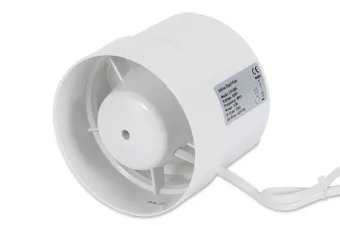 CNCEST Koupelnový trubkový ventilátor s kuličkovým ložiskem 100/125/150 mm pro WC, Koupelnu, Skleník, Kuchyni, Kulatý, 100 mm