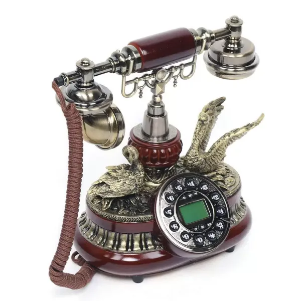 Šňůrový telefon s otočným vytáčením, retro vintage pevný telefon klasický telefon se záznamníkem se zobrazením ID volajícího Šňůrový telefon s otočným vytáčením, retro vintage pevný telefon klasický telefon se záznamníkem se zobrazením ID volajícího