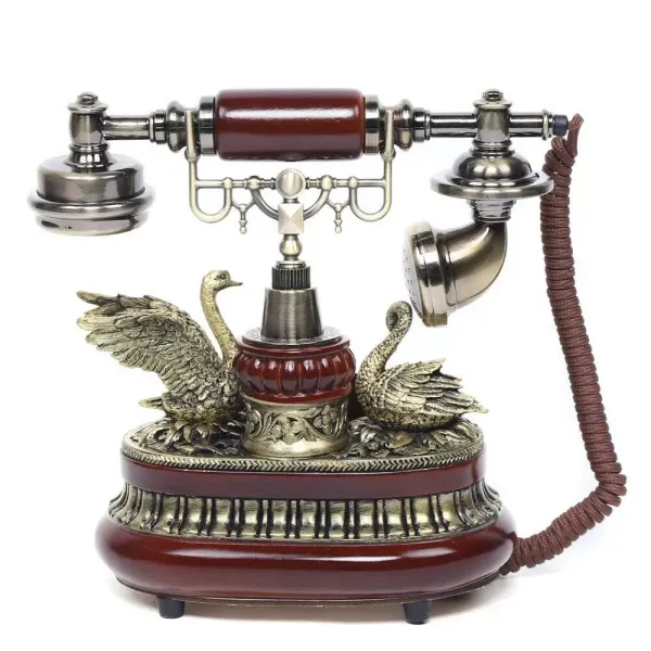 Šňůrový telefon s otočným vytáčením, retro vintage pevný telefon klasický telefon se záznamníkem se zobrazením ID volajícího