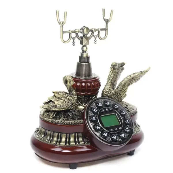 Šňůrový telefon s otočným vytáčením, retro vintage pevný telefon klasický telefon se záznamníkem se zobrazením ID volajícího Šňůrový telefon s otočným vytáčením, retro vintage pevný telefon klasický telefon se záznamníkem se zobrazením ID volajícího