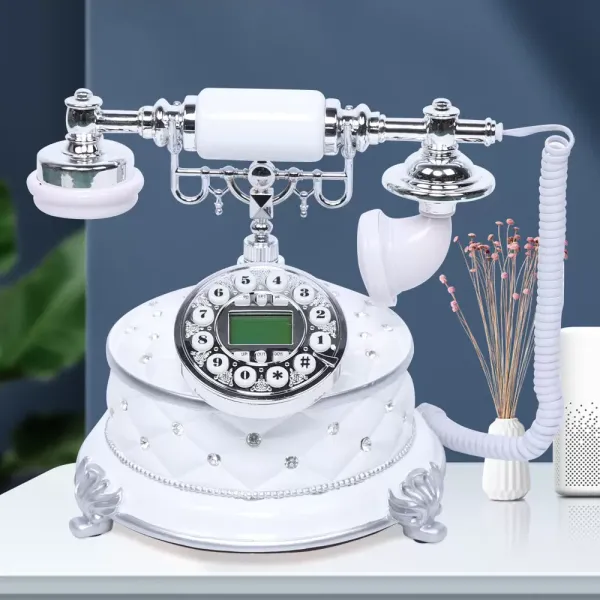 Retro telefony CNCEST Vintage evropské kabelové retro pevné telefonní nouzové telefony pro kancelář Domácí stolní dekorace