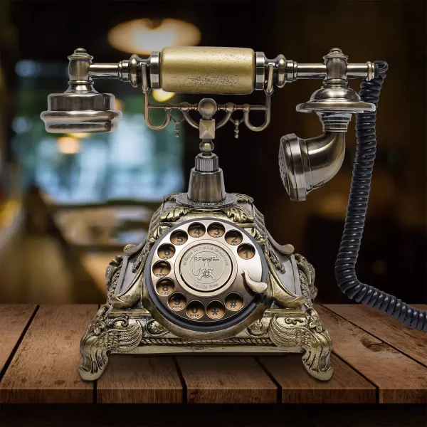 Stolní pevný telefon v retro stylu se skleněným kabelem Vintage Selection pro domácí kancelářský telefon
