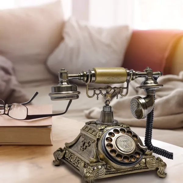 Stolní pevný telefon v retro stylu se skleněným kabelem Vintage Selection pro domácí kancelářský telefon Stolní pevný telefon v retro stylu se skleněným kabelem Vintage Selection pro domácí kancelářský telefon