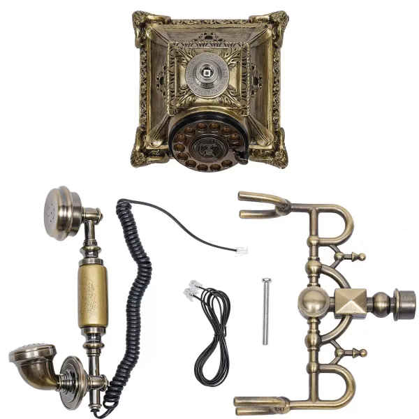 Stolní pevný telefon v retro stylu se skleněným kabelem Vintage Selection pro domácí kancelářský telefon Stolní pevný telefon v retro stylu se skleněným kabelem Vintage Selection pro domácí kancelářský telefon