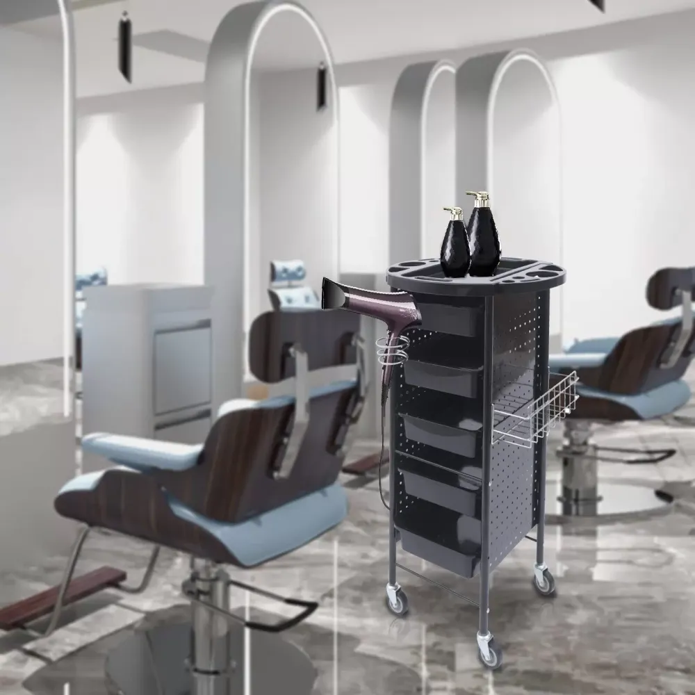 Kadeřnický vozík Beauty Pojízdný vozík 5 zásuvek s kolečky pro kadeřnictví a salon Kuchyň a koupelna