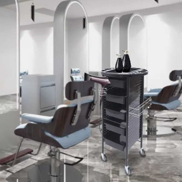 Kadeřnický vozík Beauty Pojízdný vozík 5 zásuvek s kolečky pro kadeřnictví a salon Kuchyň a koupelna