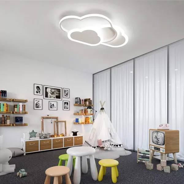 45W LED stropní svítidlo, moderní, jednoduché, hliník, akryl, tvar mraku, stmívatelné