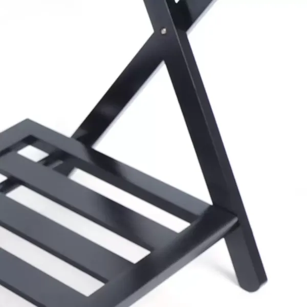 Dvouvrstvý skládací stojan na zavazadla 68 x 40 x 58 cm Stojan na uložení bot černý