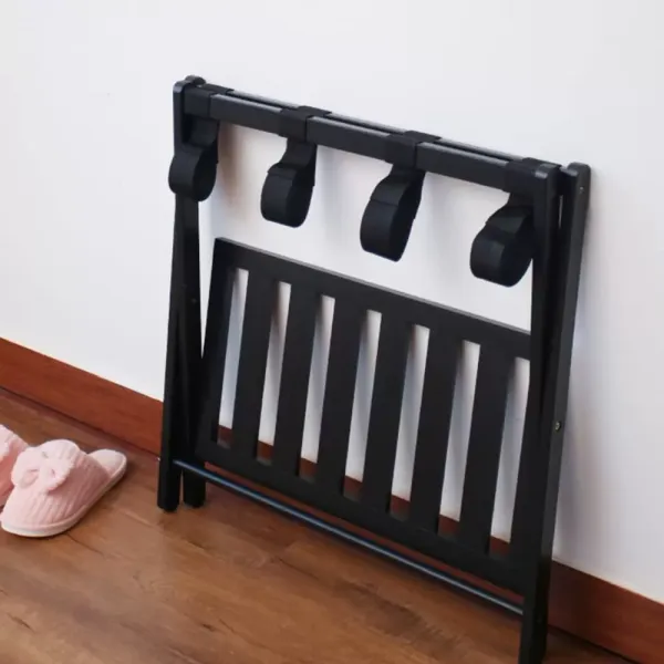 Dvouvrstvý skládací stojan na zavazadla 68 x 40 x 58 cm Stojan na uložení bot černý Dvouvrstvý skládací stojan na zavazadla 68 x 40 x 58 cm Stojan na uložení bot černý