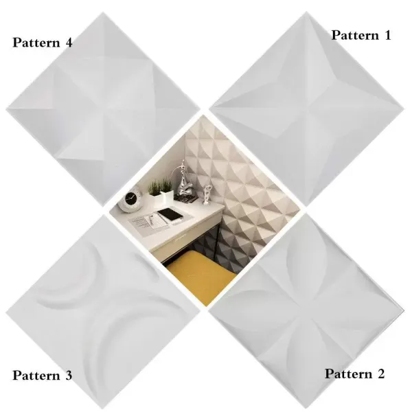 12 balení 3D PVC nástěnné panely Šetrné k životnímu prostředí Ohnivzdorné vodotěsné tapety na stěnu 12" x 12"