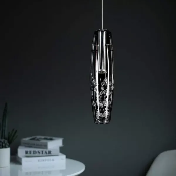 Křišťálový lustr - Skleněný lustr - Moderní lustr - Závěsné svítidlo do ložnice, jídelny, obývacího pokoje - 90 cm - nastavitelné