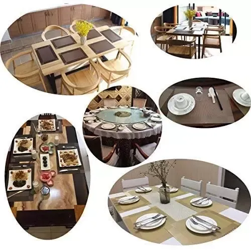 Prostírání Sada 4 ks protiskluzových omyvatelných 45 x 30 cm PVC protiskluzových tepelně odolných prostírání pro kuchyňskou restauraci (hnědá)