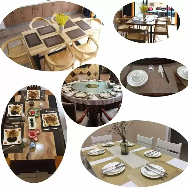 Prostírání Sada 4 ks protiskluzových omyvatelných 45 x 30 cm PVC protiskluzových tepelně odolných prostírání pro kuchyňskou restauraci (hnědá)