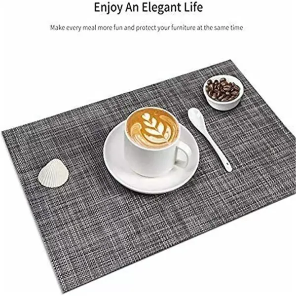 Prostírání Sada 4 protiskluzových omyvatelných prostírání 45x30 cm PVC žáruvzdorné prostírání pro kuchyňskou restauraci (šedá)
