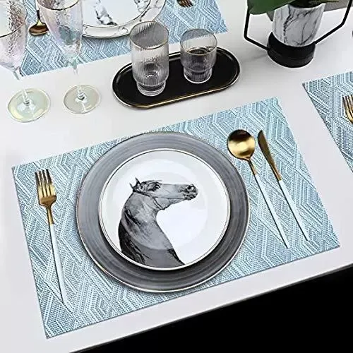 Prostírání Sada 4 protiskluzových omyvatelných prostírání 45 x 30 cm PVC protiskluzové tepelně odolné prostírání do kuchyně Prostírání Sada 4 protiskluzových omyvatelných prostírání 45 x 30 cm PVC protiskluzové tepelně odolné prostírání do kuchyně
