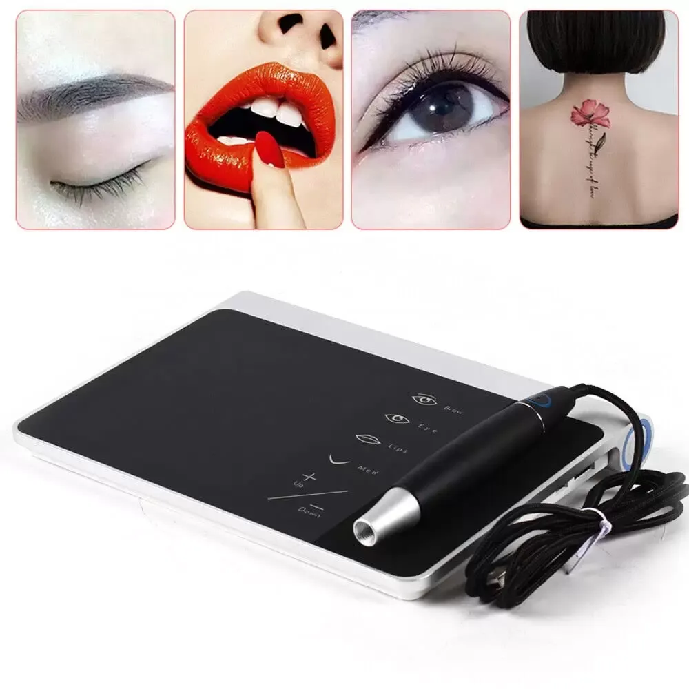 Sada profesionálního elektrického tetovacího strojku Sada digitálního tetovacího strojku na tetování obočí Sada kosmetických strojků na tetování Mikro make-up pro obočí Rty Oči
