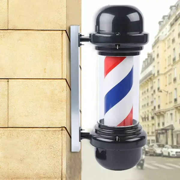 20palcový kadeřnický salon rotační kadeřnictví červené + bílé + modré pruhy OP Barber Pole Kadeřnictví Holičství Shop Sign Rotující LED světelný pruh Venkovní