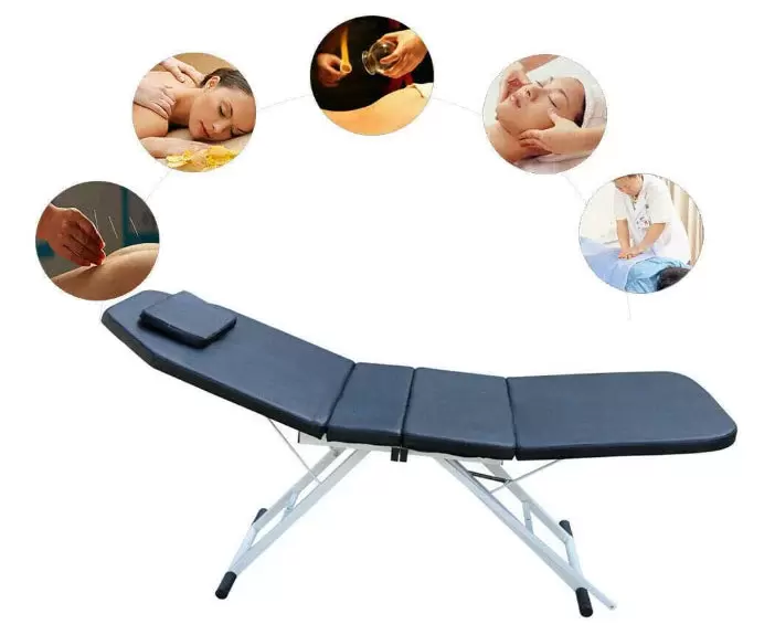 Masážní stůl Spa Bed - Skládací - S otvorem pro obličej - Nastavitelná výška - 3 sekce - 182 x 60 x 60 cm - Beauty Bed z PVC