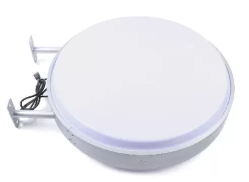 24palcový LED osvětlovací box – oboustranný – kulatý – 60 cm – jasná reklamní projekce pro restaurace, jídelny, obchody