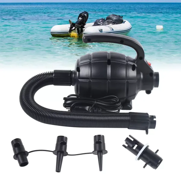 600W elektrická vzduchová pumpa pro nafukovací člun 1000 l/min 2,4 PSI nafukovací matrace se 4 tryskami pro omílání vzduchové dráhy