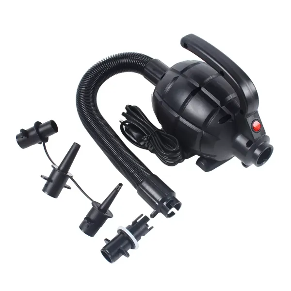 600W elektrická vzduchová pumpa pro nafukovací člun 1000 l/min 2,4 PSI nafukovací matrace se 4 tryskami pro omílání vzduchové dráhy