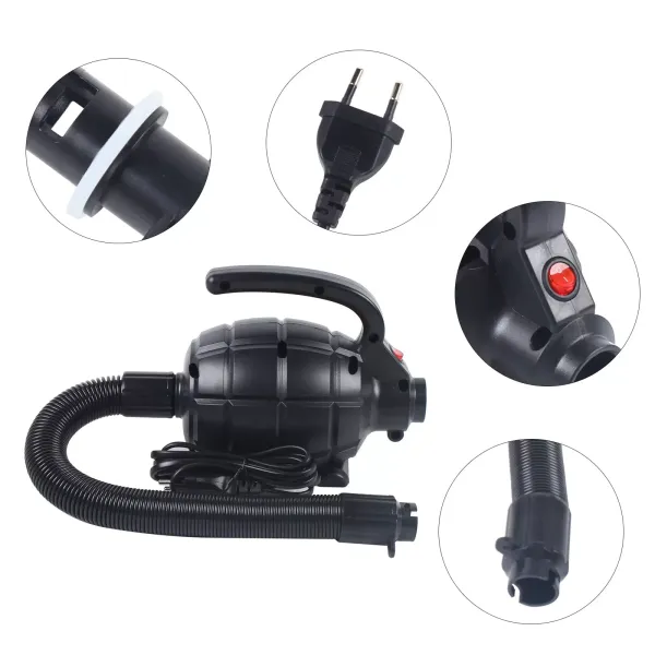 600W elektrická vzduchová pumpa pro nafukovací člun 1000 l/min 2,4 PSI nafukovací matrace se 4 tryskami pro omílání vzduchové dráhy
