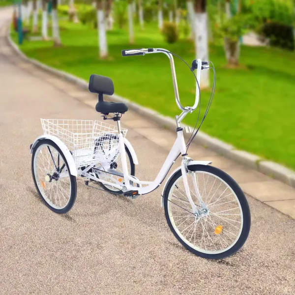 Tříkolka pro dospělé CNCEST 24" 6rychlostní 3 kola pro ženy Seniorská tříkolka pro dospělé s košíkem, Exkurze, Sportovní nákupy, Nákupy (bílá) Tříkolka pro dospělé CNCEST 24" 6rychlostní 3 kola pro ženy Seniorská tříkolka pro dospělé s košíkem, Exkurze, Sportovní nákupy, Nákupy (bílá)