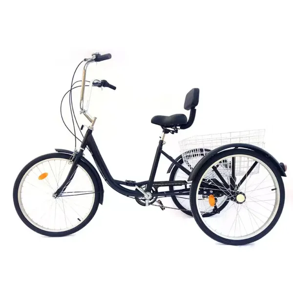 24'' 3kolová tříkolka pro dospělé, 6rychlostní košík Sedadlo Tříkolka Cyklistické plavby Největší nákladní tříkolka