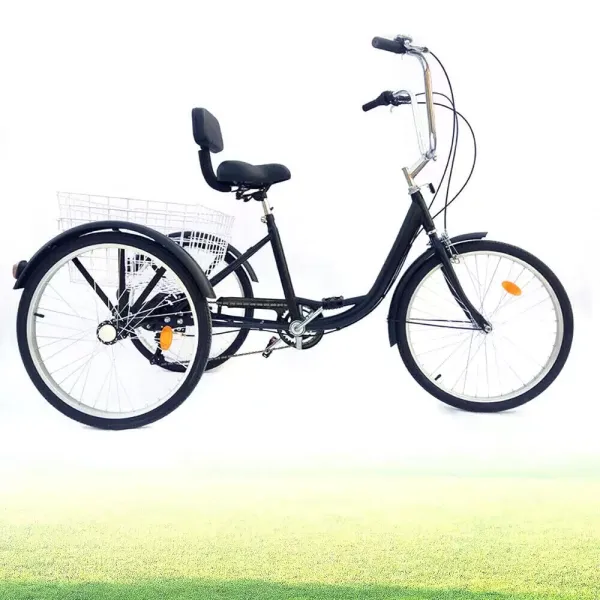 24'' 3kolová tříkolka pro dospělé, 6rychlostní košík Sedadlo Tříkolka Cyklistické plavby Největší nákladní tříkolka