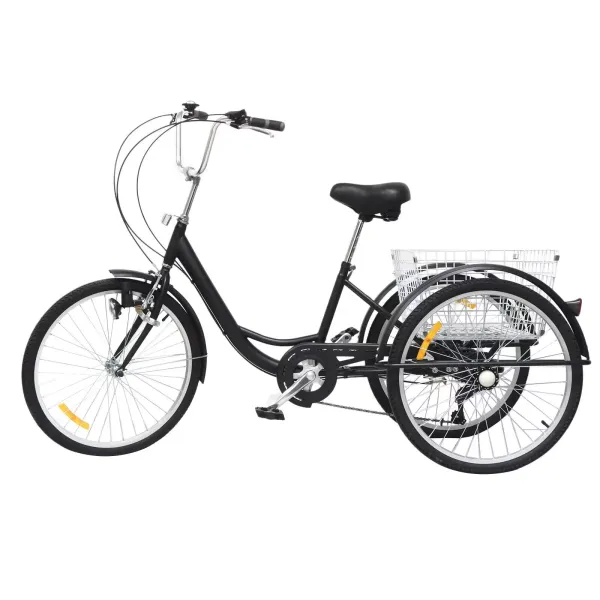 Tříkolka pro dospělé 24" 6rychlostní tříkolová tříkolka pro dospělé a seniory Tříkolka pro dospělé 24" 6rychlostní tříkolová tříkolka pro dospělé a seniory
