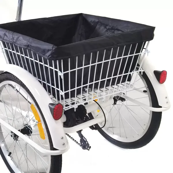 20" tříkolka pro dospělé, 8rychlostní tříkolové seniorské kolo s košíkem