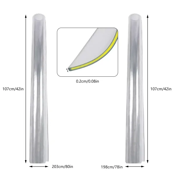 78 x 42 palců průhledný chránič krytu stolu, 2 mm silné ochranné podložky, pro jídelní stůl 78 x 42 palců průhledný chránič krytu stolu, 2 mm silné ochranné podložky, pro jídelní stůl