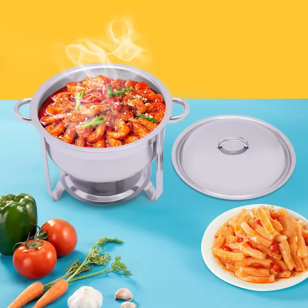 Kulatá miska na tření z nerezové oceli s víkem 5l ohřívač horkého jídla pro catering formou bufetu