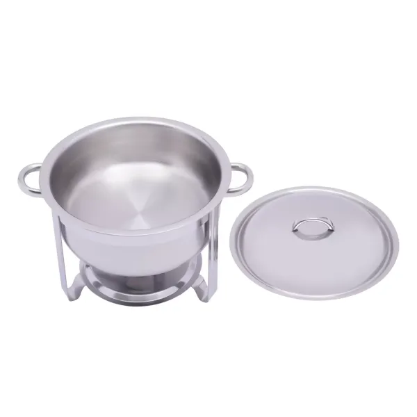Kulatá miska na tření z nerezové oceli s víkem 5l ohřívač horkého jídla pro catering formou bufetu Kulatá miska na tření z nerezové oceli s víkem 5l ohřívač horkého jídla pro catering formou bufetu