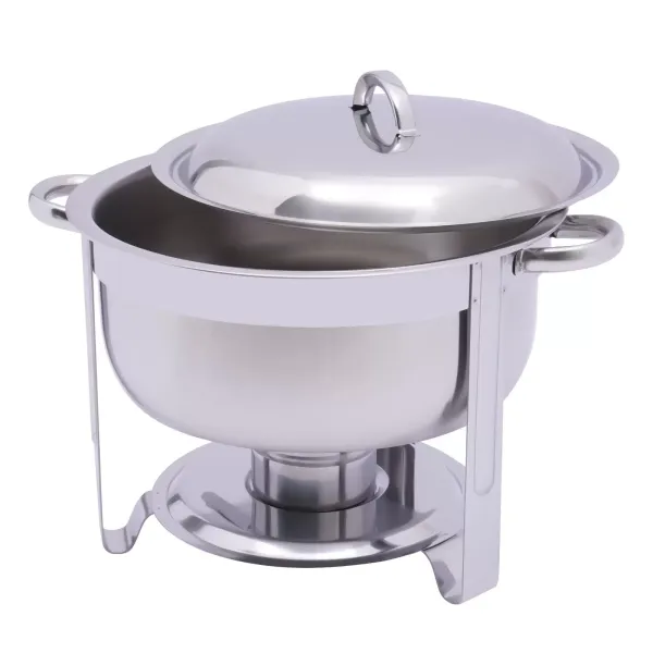 Kulatá miska na tření z nerezové oceli s víkem 5l ohřívač horkého jídla pro catering formou bufetu Kulatá miska na tření z nerezové oceli s víkem 5l ohřívač horkého jídla pro catering formou bufetu