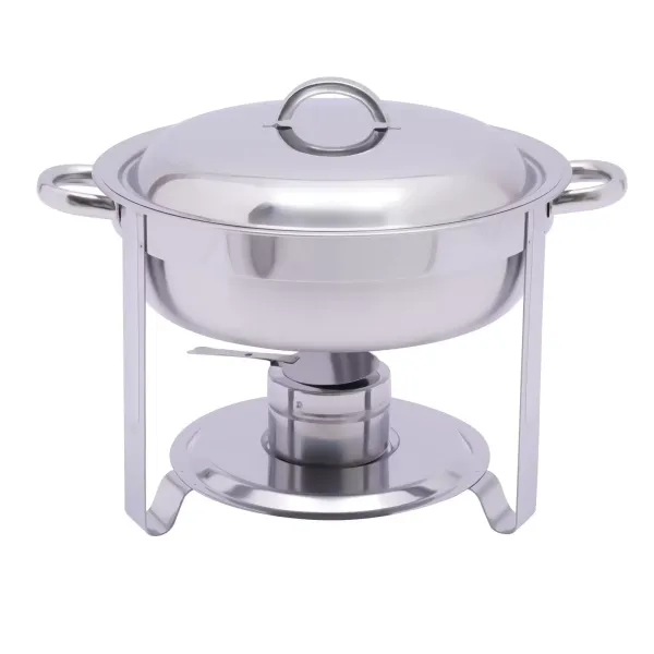 Kulatá miska na tření z nerezové oceli s víkem 5l ohřívač horkého jídla pro catering formou bufetu Kulatá miska na tření z nerezové oceli s víkem 5l ohřívač horkého jídla pro catering formou bufetu
