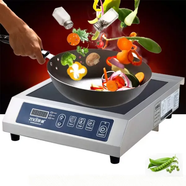 Elektrický indukční sporák 3,5 kW - 13 rychlostí - Digitální dotykové ovládání - 443 x 355 x 110 mm - nerezová ocel Elektrický indukční sporák 3,5 kW - 13 rychlostí - Digitální dotykové ovládání - 443 x 355 x 110 mm - nerezová ocel