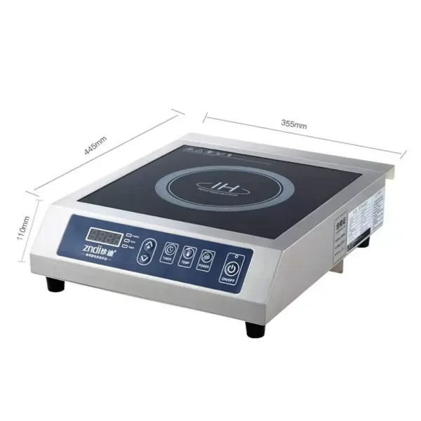 Elektrický indukční sporák 3,5 kW - 13 rychlostí - Digitální dotykové ovládání - 443 x 355 x 110 mm - nerezová ocel Elektrický indukční sporák 3,5 kW - 13 rychlostí - Digitální dotykové ovládání - 443 x 355 x 110 mm - nerezová ocel