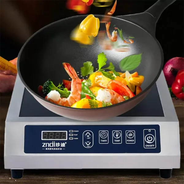 Elektrický indukční sporák 3,5 kW - 13 rychlostí - Digitální dotykové ovládání - 443 x 355 x 110 mm - nerezová ocel