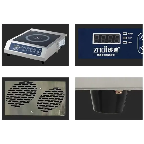 Elektrický indukční sporák 3,5 kW - 13 rychlostí - Digitální dotykové ovládání - 443 x 355 x 110 mm - nerezová ocel Elektrický indukční sporák 3,5 kW - 13 rychlostí - Digitální dotykové ovládání - 443 x 355 x 110 mm - nerezová ocel