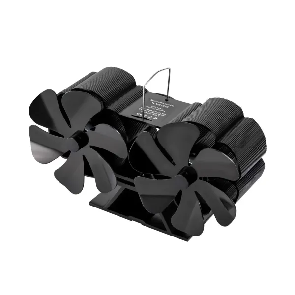 Krbový ventilátor, 12 lopatek, ventilátor sporáku, ventilátor bez elektřiny, termoventilátor