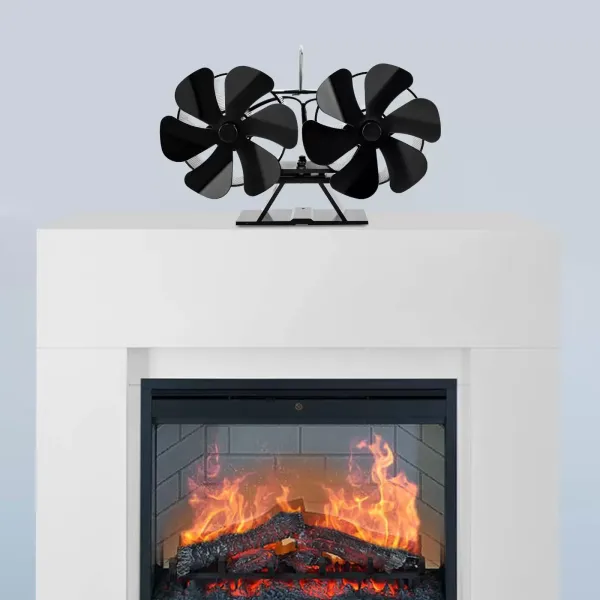 Krbový ventilátor, 12 lopatek, ventilátor sporáku, ventilátor bez elektřiny, termoventilátor