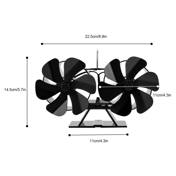 Krbový ventilátor, 12 lopatek, ventilátor sporáku, ventilátor bez elektřiny, termoventilátor Krbový ventilátor, 12 lopatek, ventilátor sporáku, ventilátor bez elektřiny, termoventilátor