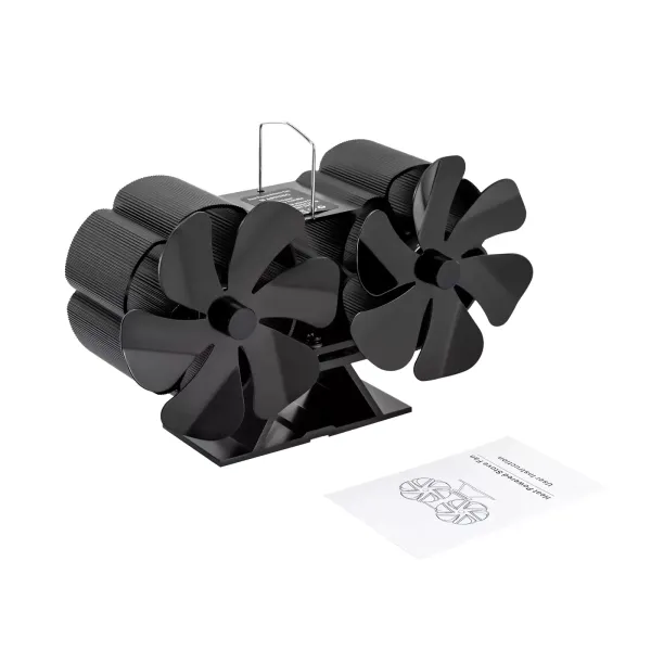 Krbový ventilátor, 12 lopatek, ventilátor sporáku, ventilátor bez elektřiny, termoventilátor