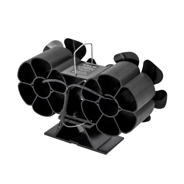 Krbový ventilátor, 12 lopatek, ventilátor sporáku, ventilátor bez elektřiny, termoventilátor