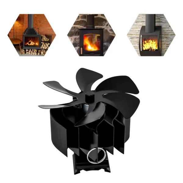 Ventilátor do krbových kamen, ventilátor do krbu, 6 lopatkový ventilátor do krbu, tiché motory Ventilátor do krbových kamen, ventilátor do krbu, 6 lopatkový ventilátor do krbu, tiché motory
