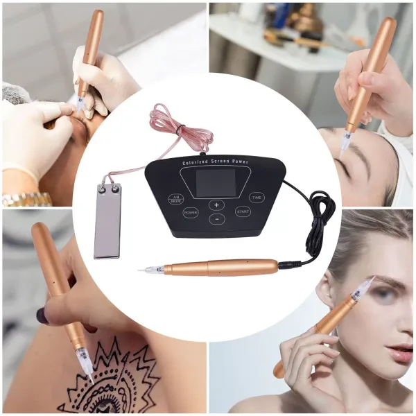 Kompletní sada na tetování obočí s 10 kusy tetovacích jehel a se sadou pro semipermanentní make-up na rty Kompletní sada na tetování obočí s 10 kusy tetovacích jehel a se sadou pro semipermanentní make-up na rty