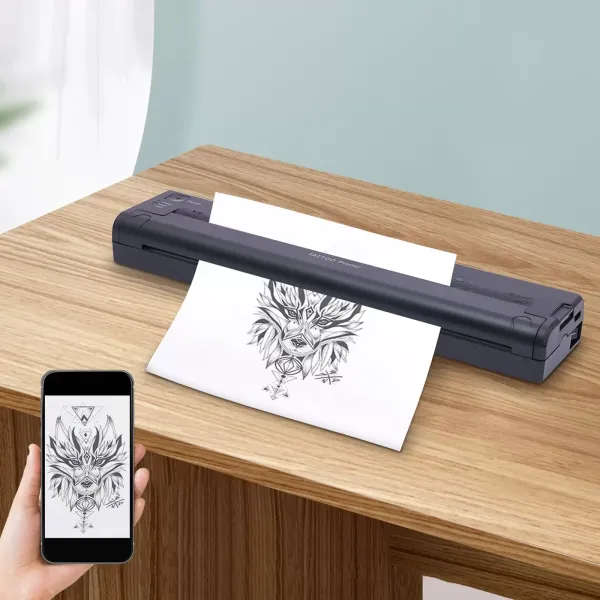 Mini přenosný stroj na přenos tetování USB Bluetooth bezdrátová tetovací tiskárna kompatibilní s Android iOS Ipad PC Side