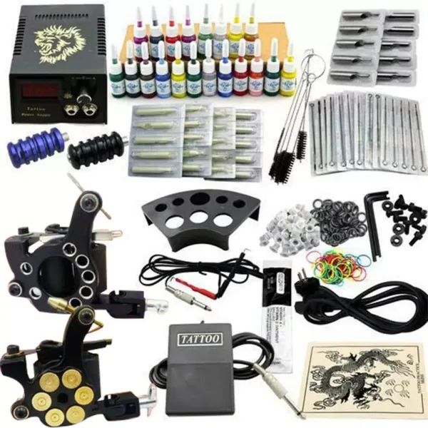 Tetovací strojček CNCEST Sada tetování Tattoo Machine 20 barev Inkousty Napájení Tetovací pistole Tattoo Tattoo Kit Tetovací strojek pro profesionální tetování Kompletní
