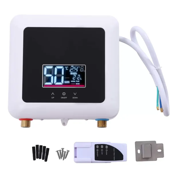 7500W okamžitý elektrický ohřívač vody s dálkovým ovládáním, Ipx4, pod stůl, snadná instalace, pro kuchyně, koupelny, jídelny, hotely atd.